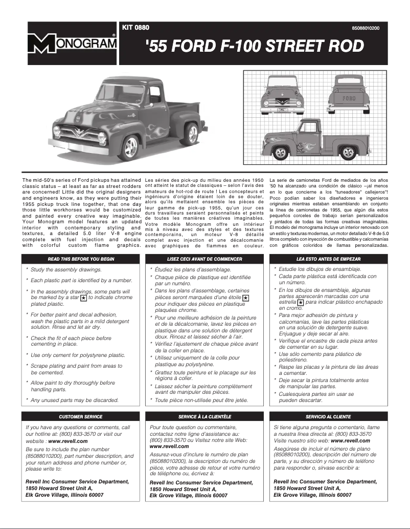 Page n°1 - Manuel utilisateur Revell '55 Ford F-100 Street Rod