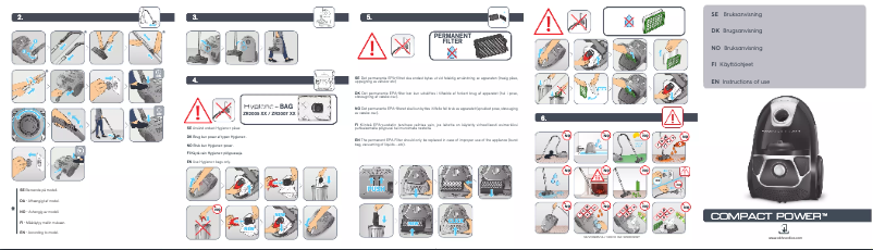 Page 1 de la notice Manuel utilisateur OBH Nordica Compact Power