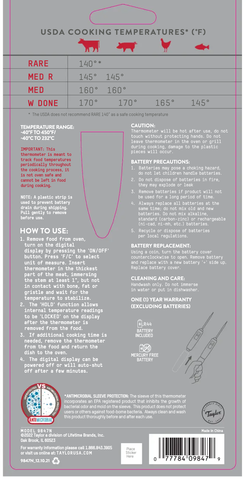 Image de la première page du manuel de l'appareil 9847N