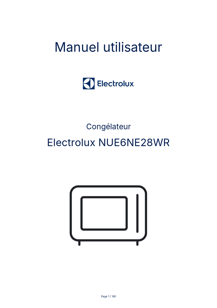 Image de la première page du manuel de l'appareil NUE6NE28WR