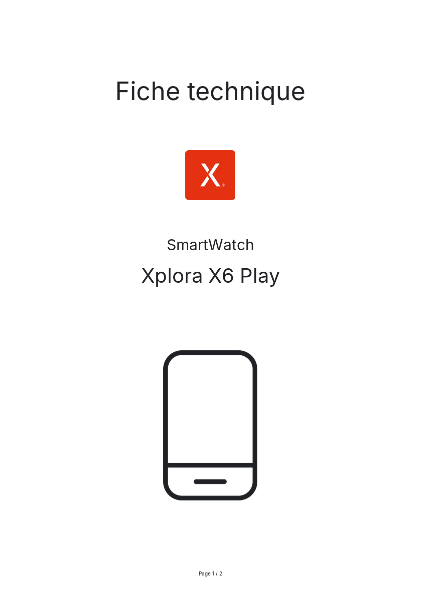 Image de la première page du manuel de l'appareil X6 Play