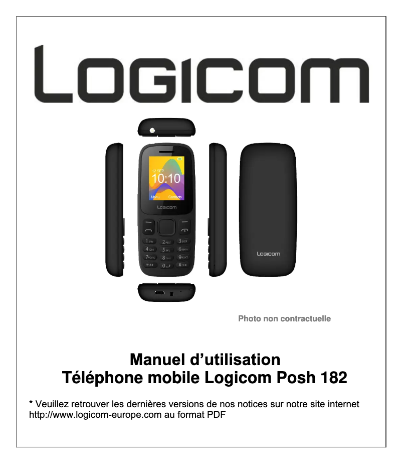 Page n°1 - Manuel utilisateur Logicom Le Posh 182