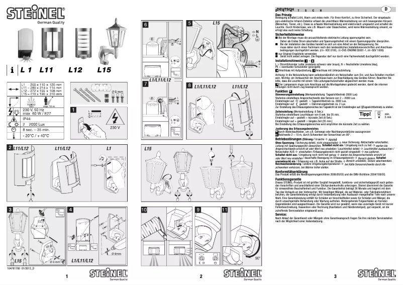 Page 1 de la notice Manuel utilisateur Steinel L11