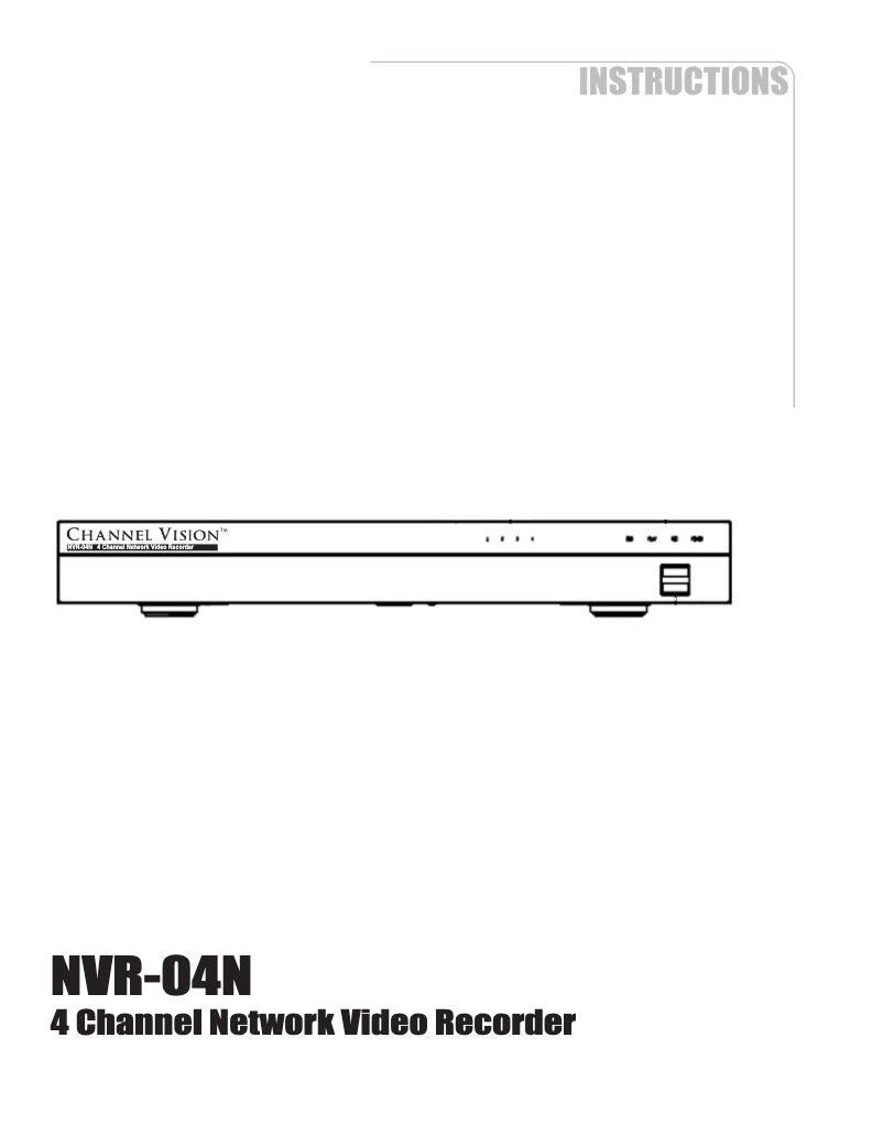 Image de la première page du manuel de l'appareil Elite NVR-04N