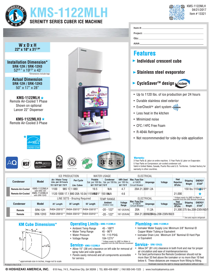 Image de la première page du manuel de l'appareil KMS-1122MLH