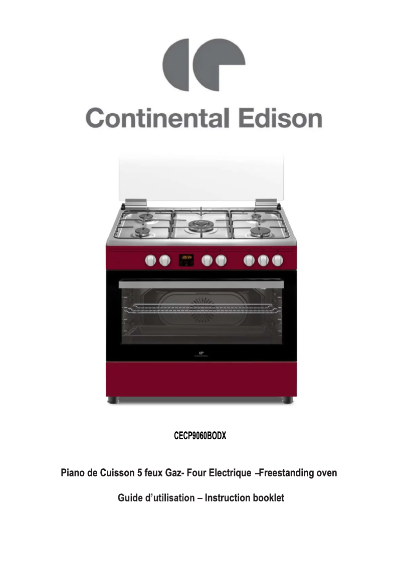 Page n°1 - Manuel utilisateur Continental Edison CECP9060BODX