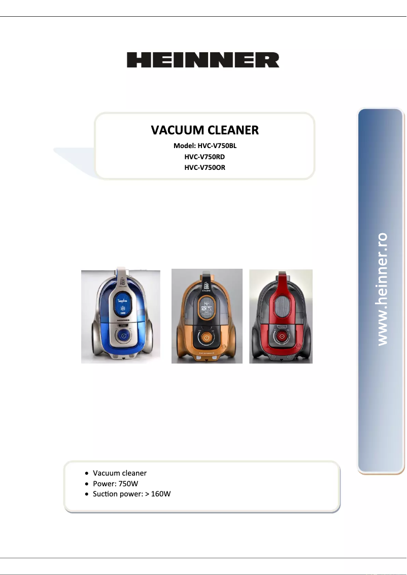 Page 1 de la notice Manuel utilisateur Heinner HVC-V750OR