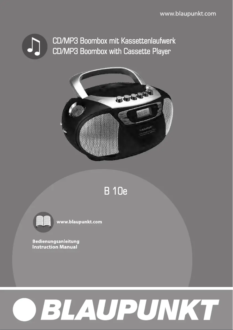 Page n°1 - Manuel utilisateur Blaupunkt B10BL