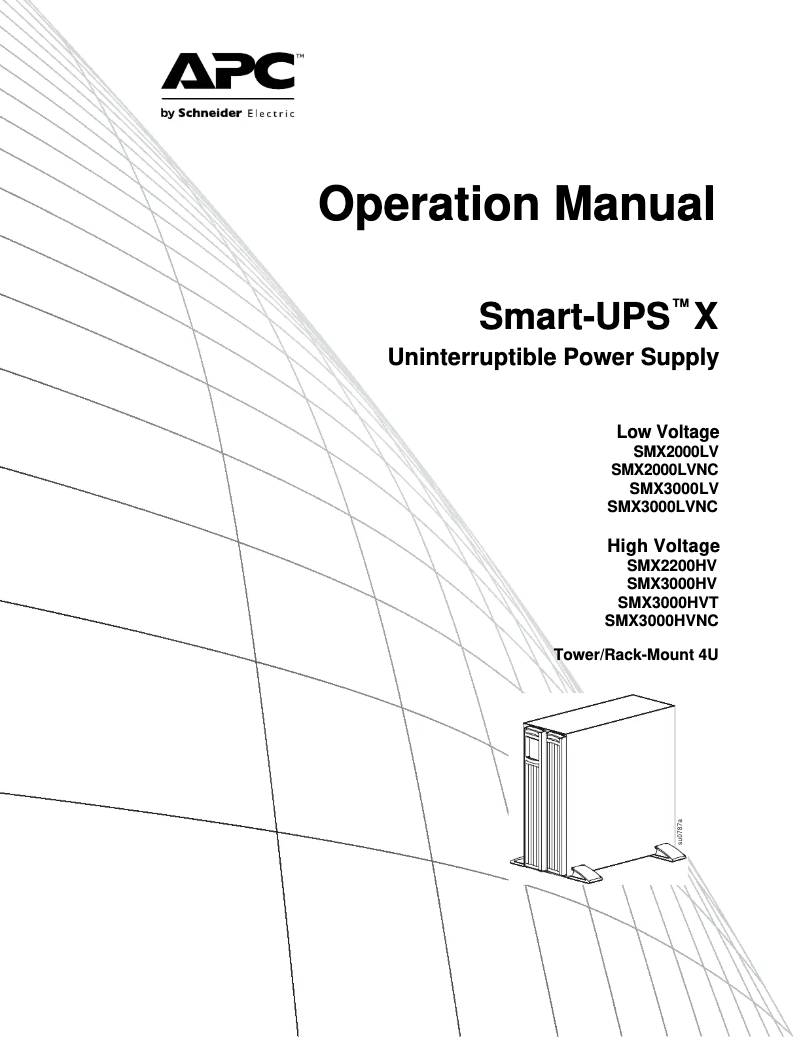 Page 1 de la notice Manuel utilisateur APC Smart-UPS SMX3000LVNC