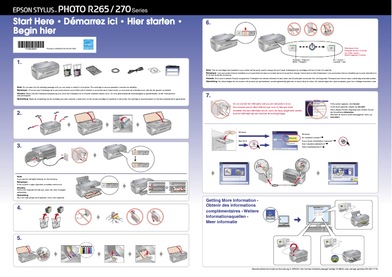Page n°1 - Manuel utilisateur Epson Stylus Photo R270