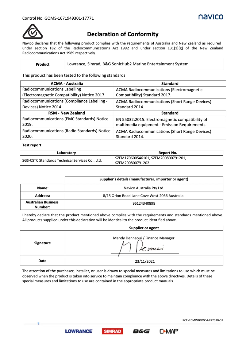 Page 1 de la notice Manuel utilisateur Lowrance SonicHub 2
