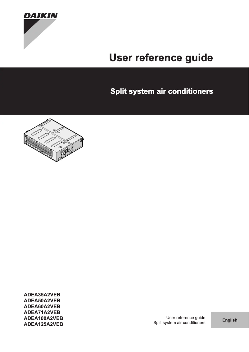 Page 1 de la notice Manuel utilisateur Daikin ADEA125A2VEB