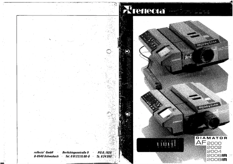 Image de la première page du manuel de l'appareil Diamator AF2000