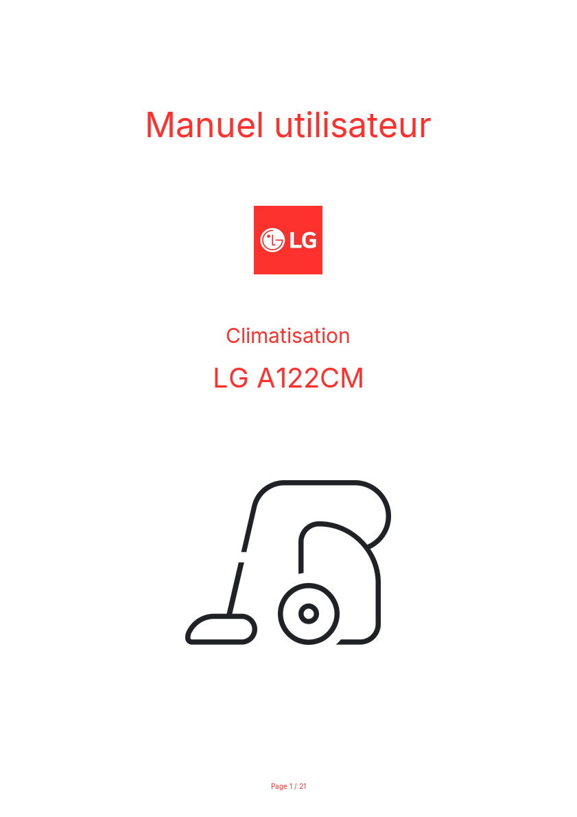 Page n°1 - Manuel utilisateur LG A122CM