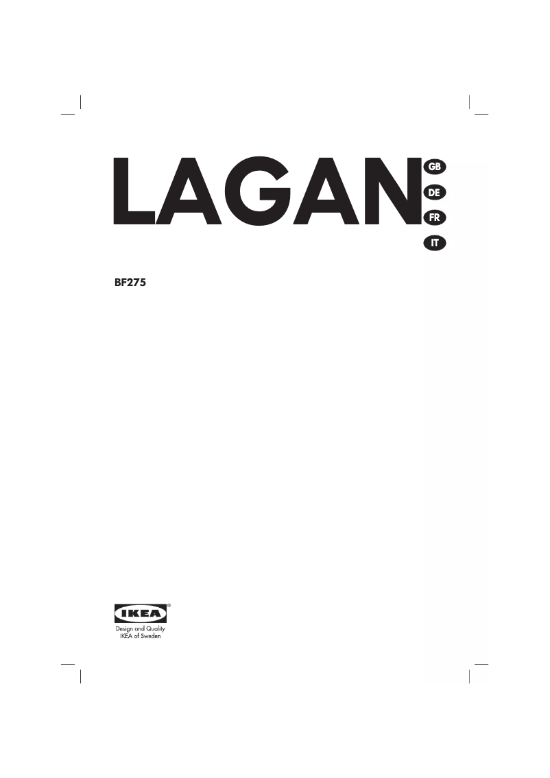 Image de la première page du manuel de l'appareil LAGAN BF275