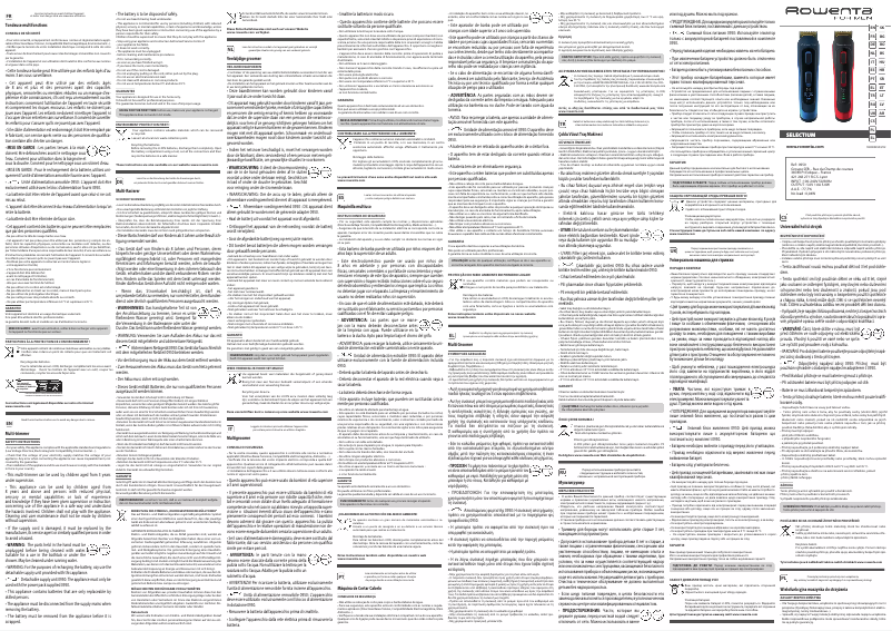 Page n°1 - Manuel utilisateur Rowenta Selectium 8-in-1 TN9400