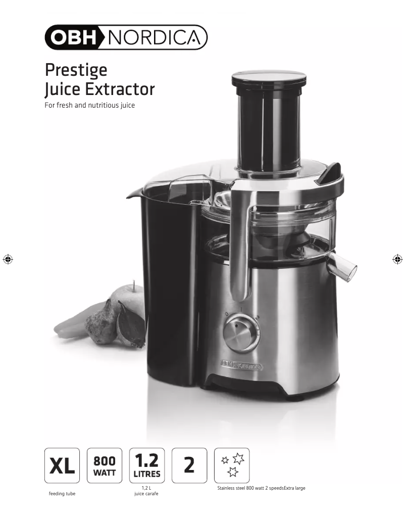 Página 1 del manual Manual de usuario OBH Nordica Prestige 6749