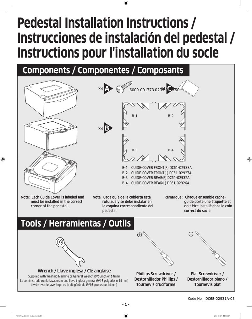 Page 1 de la notice Manuel utilisateur Samsung WE357A0V
