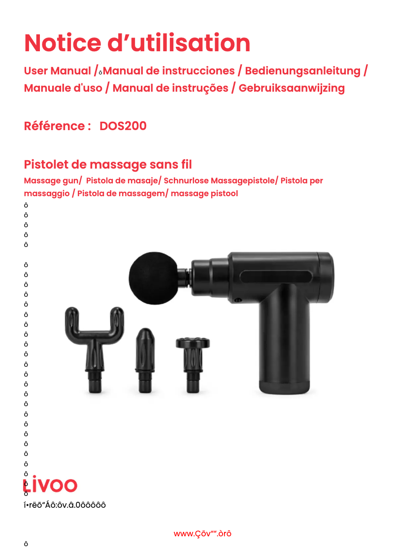 Page n°1 - Manuel utilisateur Livoo DOS200