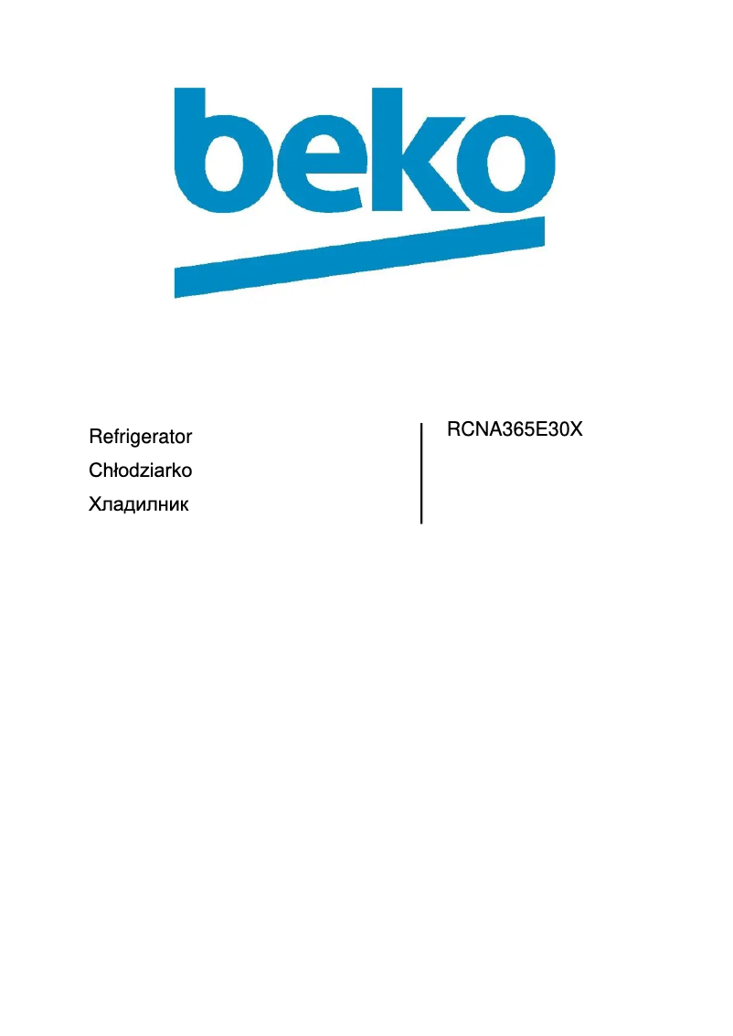 Page n°1 - Manuel utilisateur Beko RCNA365E30X