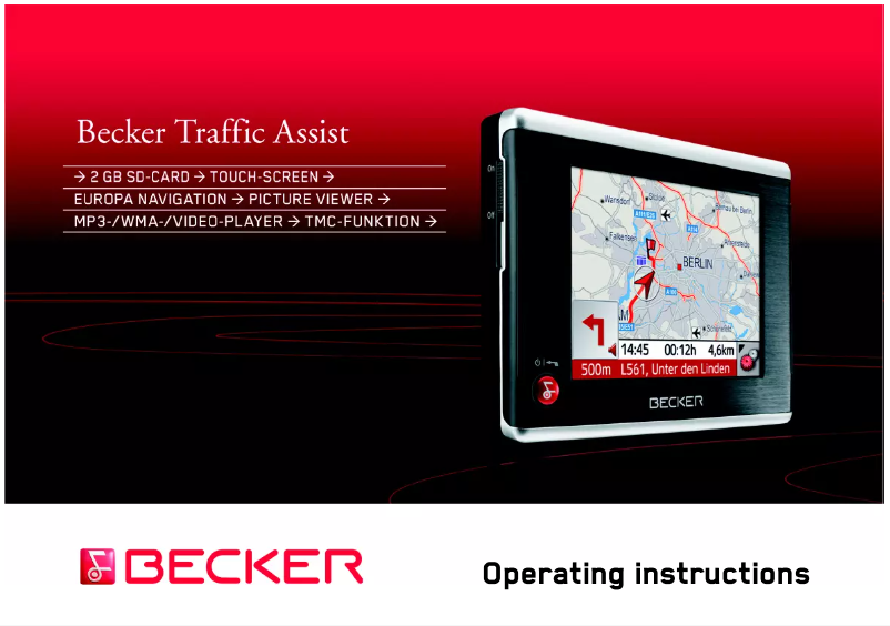 Page 1 of the manual User Manual Becker Traffic Assist 7928