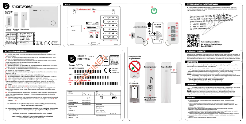 Page 1 de la notice Manuel utilisateur Smartwares HA701 IP
