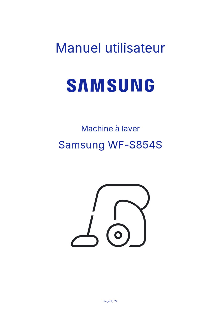 Image de la première page du manuel de l'appareil WF-S854S