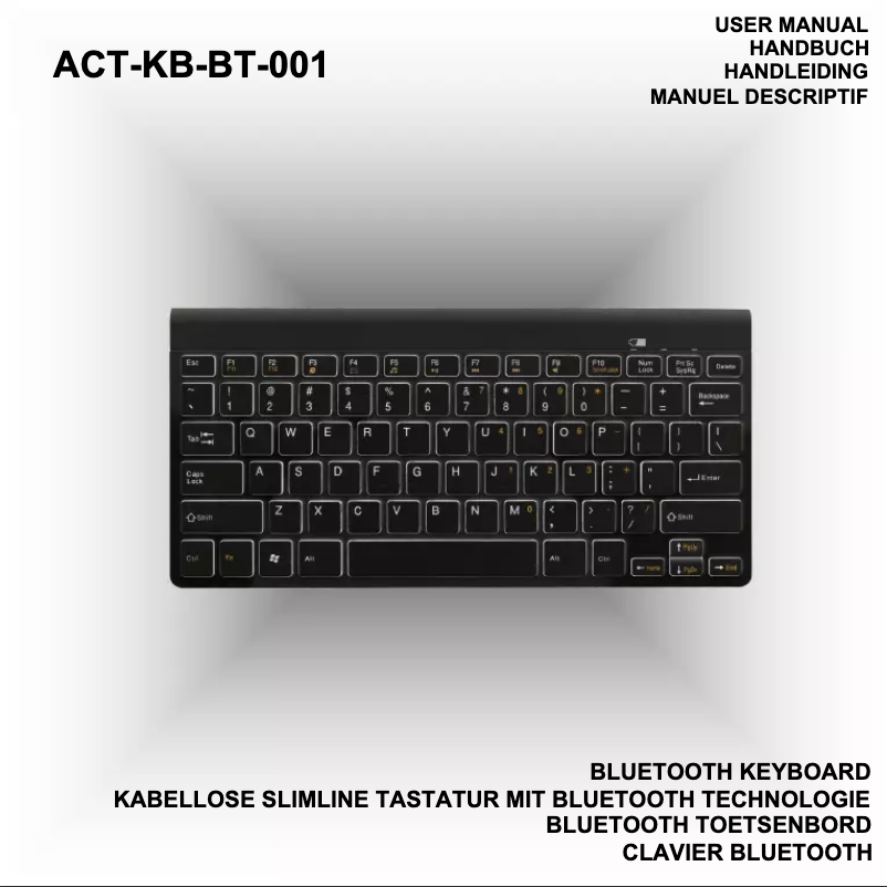 Image de la première page du manuel de l'appareil ACT-KB-BT-001