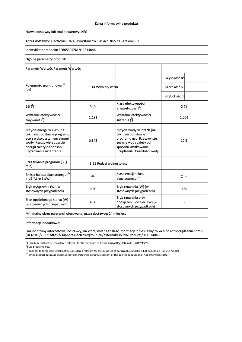 Imagen de la primera página del manual del dispositivo FFB65394ZM
