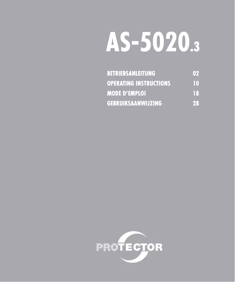 Page 1 de la notice Manuel utilisateur Protector AS-5020