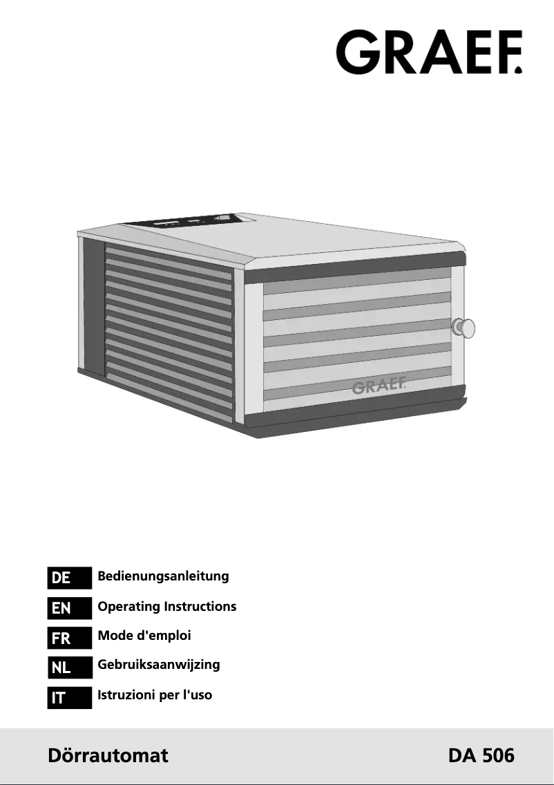 Page n°1 - Manuel utilisateur Graef DA 508