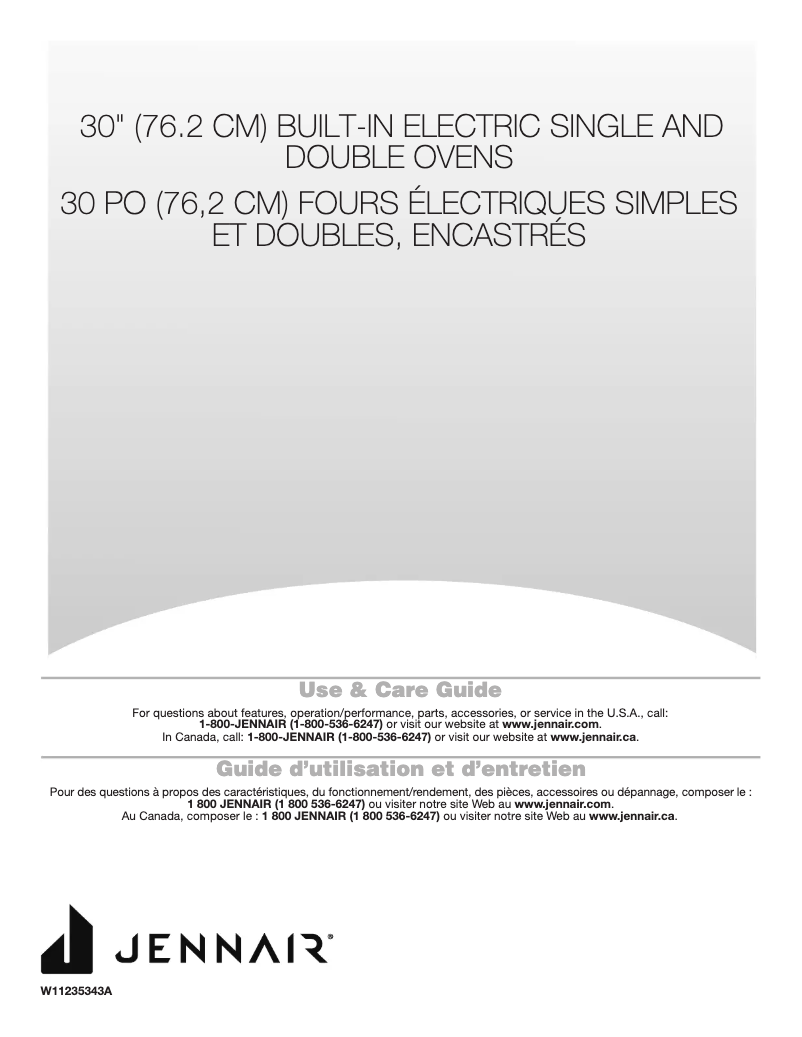 Page n°1 - Manuel utilisateur Jenn-Air JJW3430IL
