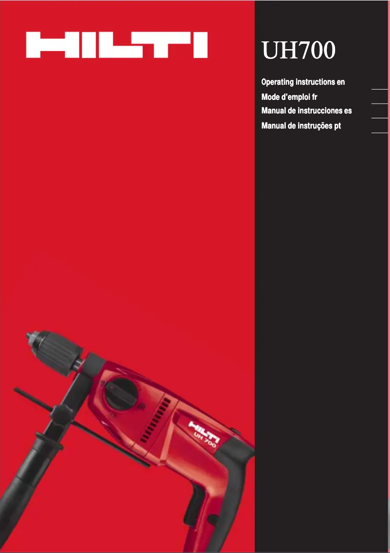 Page n°1 - Manuel d'utilisation et d'entretien Hilti UH 700