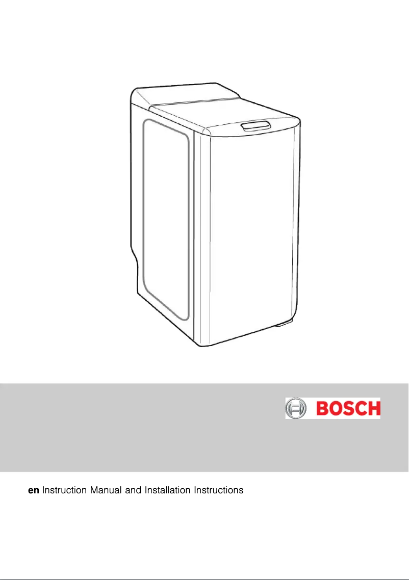 Page n°1 - Manuel utilisateur Bosch WOT24455BY