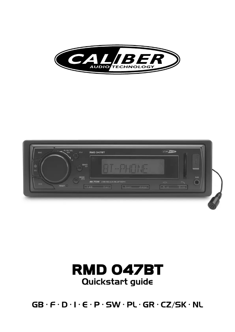 Image de la première page du manuel de l'appareil RMD047BT