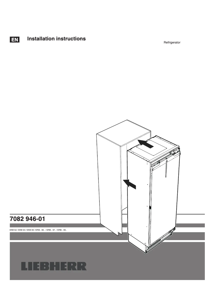 Page n°1 - Guide d'installation Liebherr ERBh 9770