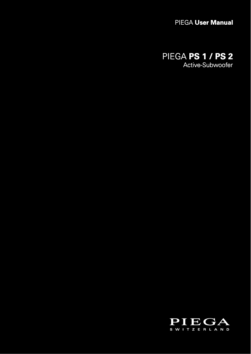 Page 1 de la notice Manuel utilisateur Piega PS 1