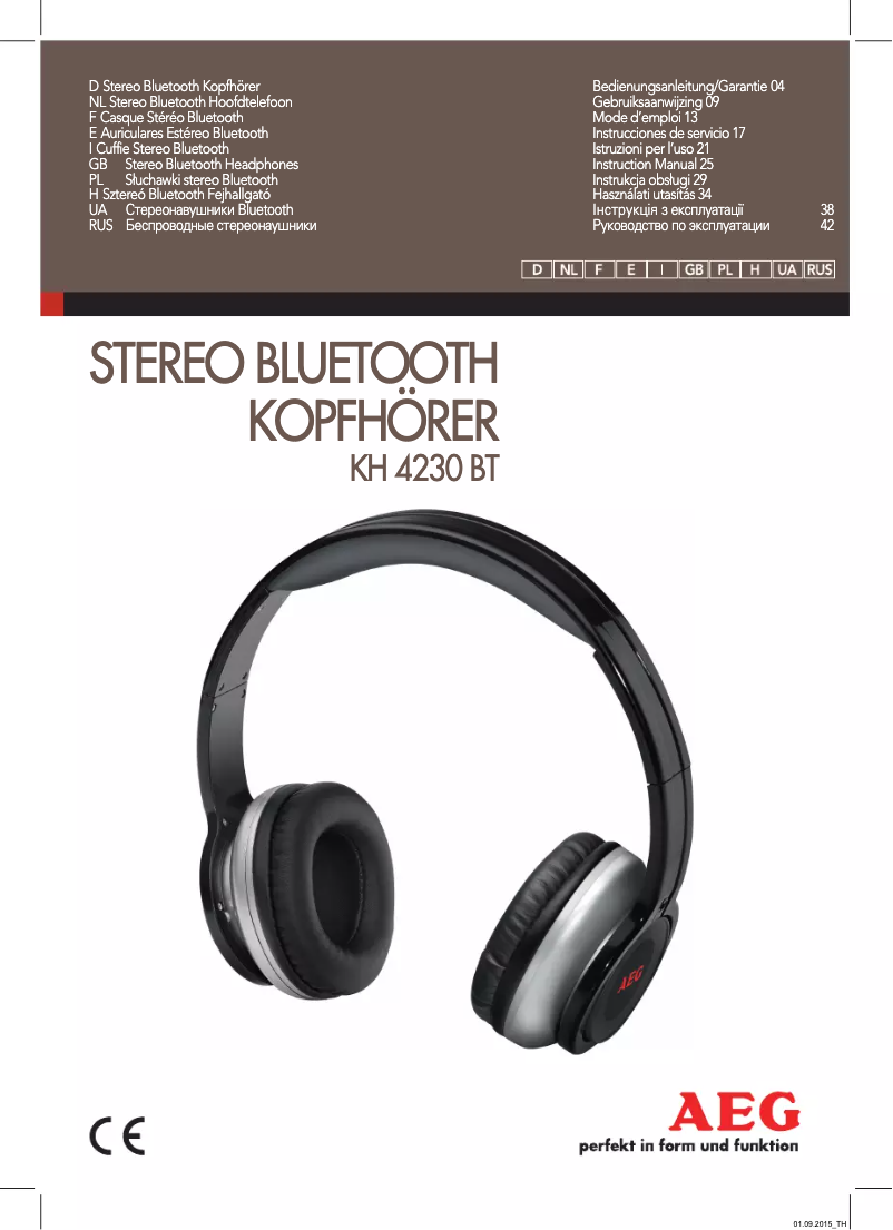 Page 1 de la notice Manuel utilisateur AEG KH 4230 BT