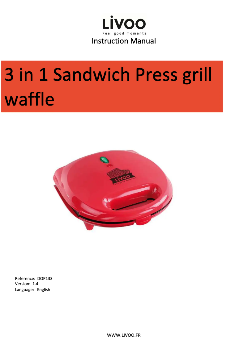 Page 1 de la notice Manuel utilisateur Livoo DOP133