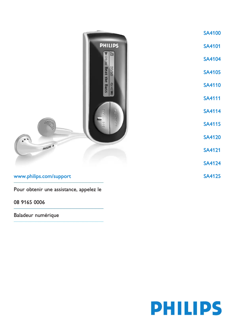 Image de la première page du manuel de l'appareil GoGear SA4110