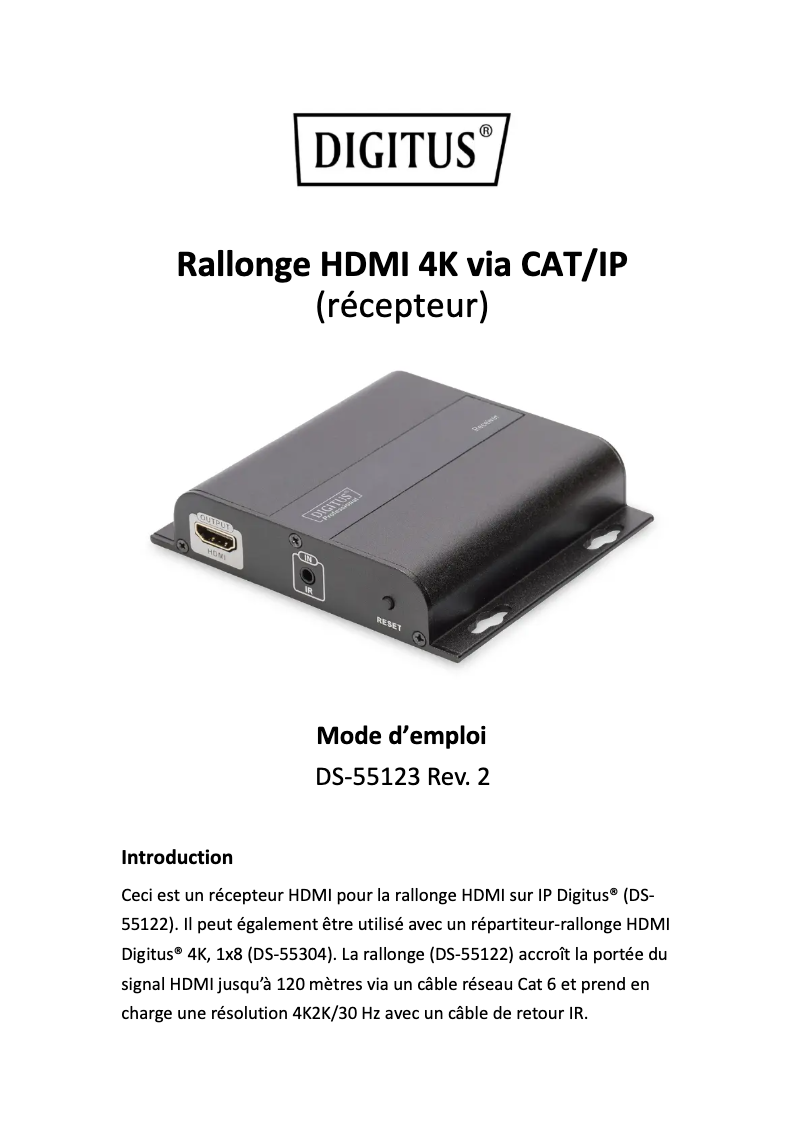 Page n°1 - Manuel utilisateur Digitus DS-55123
