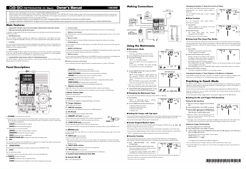 Image de la première page du manuel de l'appareil DB-90