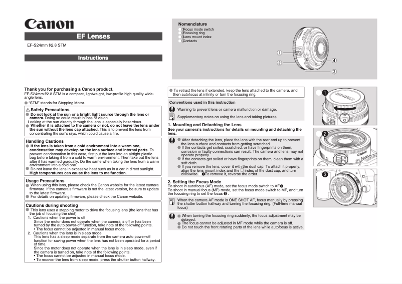 Page 1 de la notice Manuel utilisateur Axis Q1659 24MM F/2.8