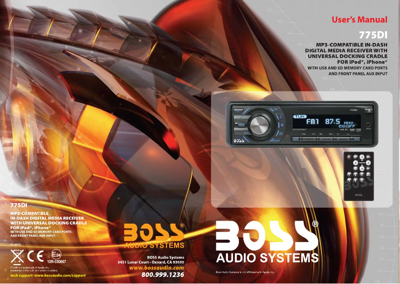 Page n°1 - Manuel utilisateur Boss 775DI
