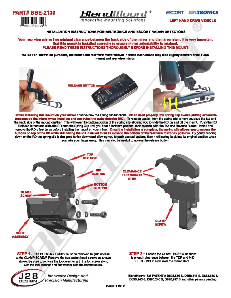 Image de la première page du manuel de l'appareil BBE-2130