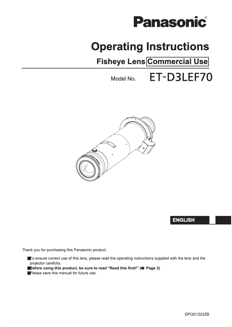 Imagen de la primera página del manual del dispositivo ET-D3LEF70