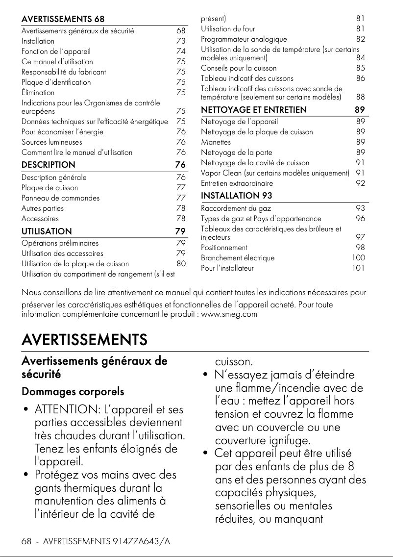 Image de la première page du manuel de l'appareil C95GMCMB2