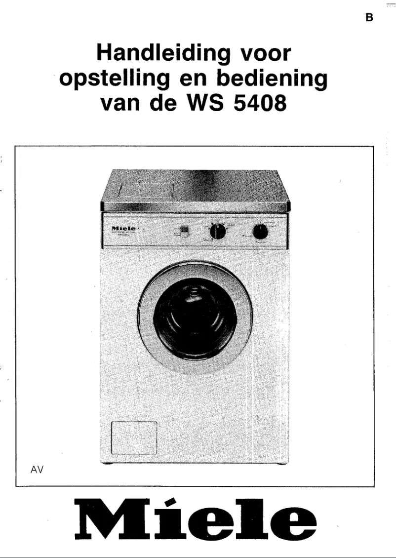 Page n°1 - Manuel utilisateur Miele WS 5408