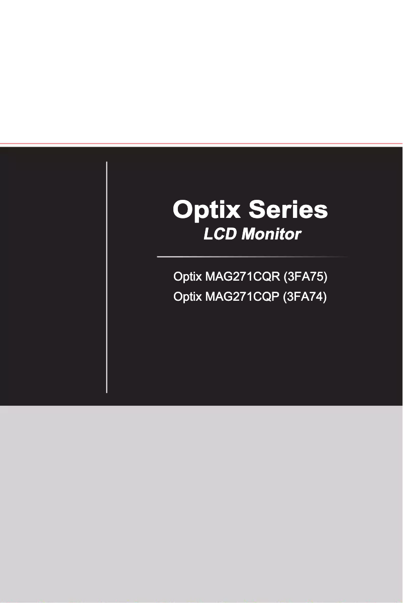 Imagen de la primera página del manual del dispositivo Optix G271CQR