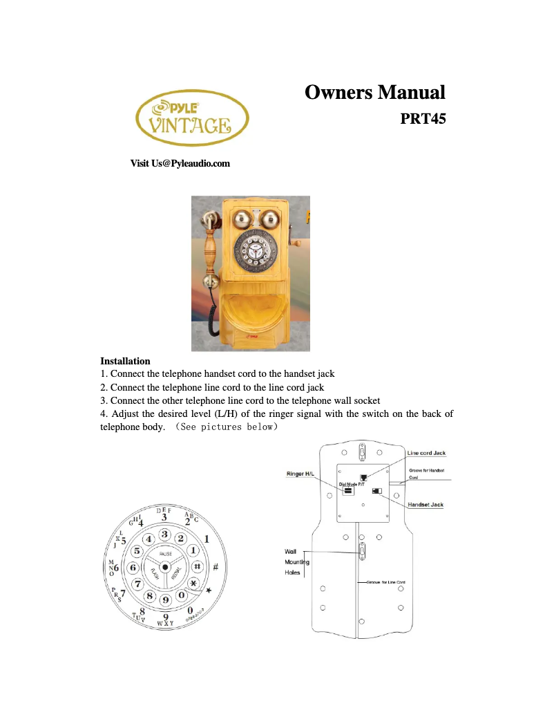 Página 1 del manual Manual de usuario Pyle PRT45